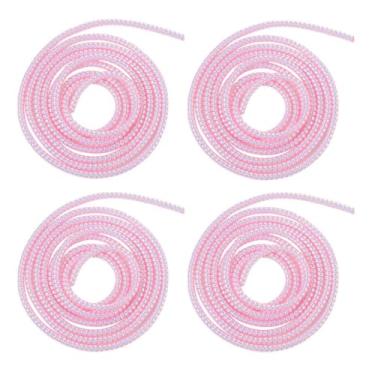 Imagem de 4 peças de protetor de cabo espiral, capa de proteção de cabo de dados de carregadores, protetor de cabo de fone de ouvido para telefone, fone de ouvido, cabo de dados USB ou para evitar que animais