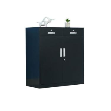 Imagem de Armário de Arquivos Armário de ferro com 1mm espessura, armário armazenamento ferramentas para casa, varanda, escritório, arquivo bloqueio, dados(Preto)