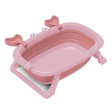 Imagem de Banheira para Bebê Infantil Retrátil Dobrável Modelo Caranguejo Feliz 