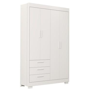 Imagem de Guarda Roupa Infantil Zaki 4 Portas E 3 Gavetas Branco Fosco - Reller Móveis Branco Fosco