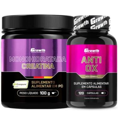 Imagem de Creatina Pura 100g Creapure + Anti-Ox Antioxidante Growth