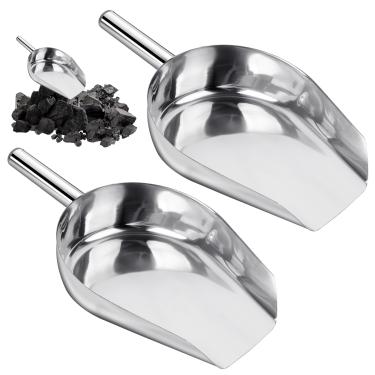 Imagem de Supkiir 2 Pás de lareira de 35,5 cm, pá de cinzas resistente ao calor, pás de fogão a lenha de aço inoxidável, ferramenta de fogueira para jardim e uso ao ar livre