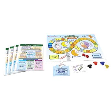 Imagem de NewPath Learning 23-6986 Applying Percent's Learning Center Game (séries 6-9) - Tabuleiro de jogo, 30 cartas ilustradas e quatro 4 painéis, guias de aprendizagem laminados "Write-On/Wipe-Off"