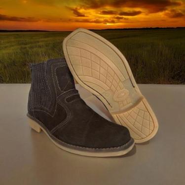 Imagem de Botina Ártemis de Couro Legitimo Artesanal Unissex - Leather.Art, Café