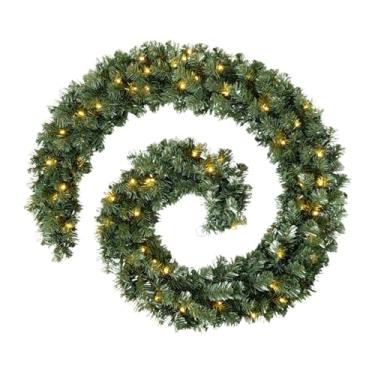 Imagem de BLWOTMOR Guirlanda de Natal com pinheiros para decoração de porta de entrada, ideal para festas e decoração sazonal de inverno.