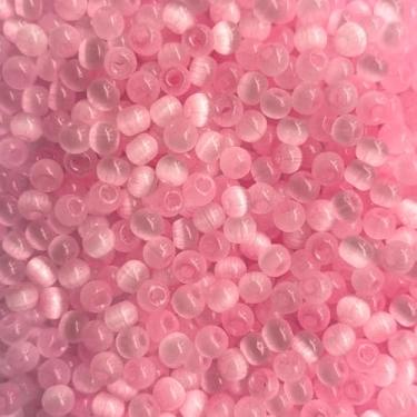 Imagem de ARTISAMILY 1500 peças de contas de semente de vidro rosa de 4 mm contas de cristal pequeno olho de gato contas pequenas contas espaçadoras soltas contas decorativas colar contas para artesanato faça