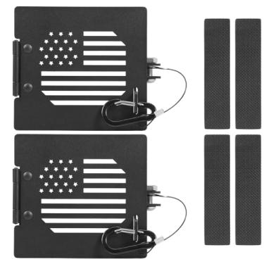 Imagem de LZVXTYM 2 peças de tampa de alumínio para para-choques de trailer para para-choques quadrados padrão de 10 cm, capas de armazenamento de mangueira de esgoto com orifícios de ventilação, tampas de