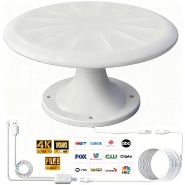 Imagem de Antenas de TV RV montadas no teto, antena portátil para trailers ao ar livre, sinal digital de recepção omnidirecional de 720° para TV, adequado para trailer/acampamento de viagem/barco (RV220)
