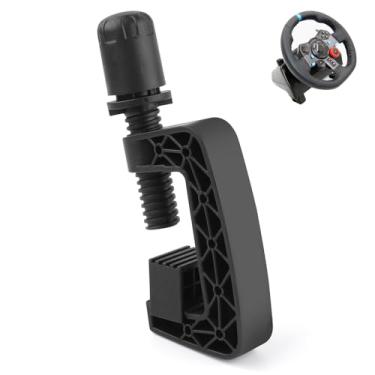 Imagem de 1 braçadeira de fixação de volante para Logitech G25 G27 G29 G920 G923, parafuso de parafuso de clipe fixo de substituição adequado para volantes Driving Force GT (Preto)