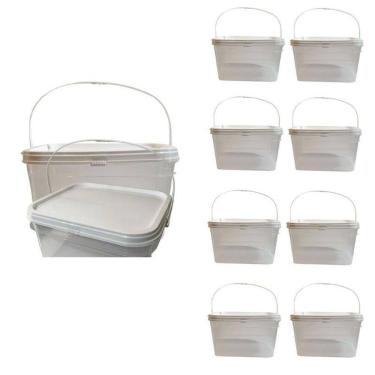 Imagem de Balde Para Álcool Gel 2.4L Transparente-Kit 8 Pçs