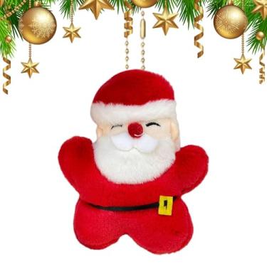 Imagem de Boneca de pelúcia com chaveiro fofo, boneca de pelúcia com chaveiro de Natal | Papai Noel Bicho de Pelúcia Bonecos de Natal - Brinquedos macios do luxuoso da boneca do pendente para a