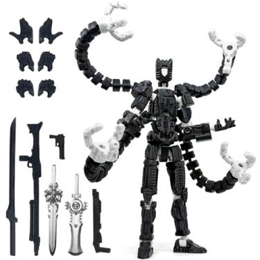 Imagem de Aesinos T13 Assembly Completed Action Figure 3D Printed Multi-Jointed Movable T13 Nova 13 Robot d13 Accessories Best Birthday Festival Gift Desktop Decorations for Game Lovers (Black White, 5.5inch)