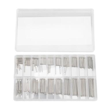 Imagem de Kits de ferramentas de reparo de 300 peças de pinos de pulseira de 8 a 27 mm com compartimentos separados para armazenamento conveniente e transporte barras de mola de relógio de aço inoxidável