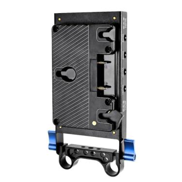 Imagem de Alvins Braçadeira de haste dourada de 15 mm, placa de bateria, fonte de alimentação, saída D-tap DC USB para monitor de câmera de cinema DSLR sem espelho, luz LED compatível com bateria Anton Bauer