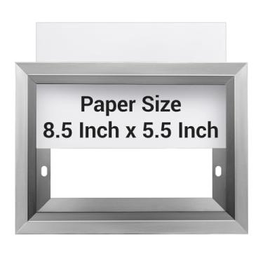 Imagem de Blulu Moldura de inspeção HPD Suporte interno de aço inoxidável para elevador, certificado e aviso, para uso público comercial (prata, 14 x 21 cm)