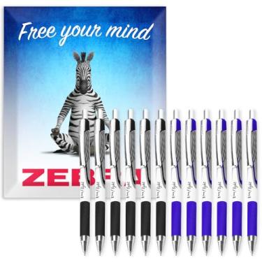 Imagem de Canetas esferográficas Zebra Classic Z-Grip Flight - 1,2 mm - tinta preta e azul - pacote com 12 - em caixa de presente de papelão