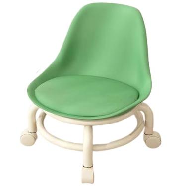 Imagem de Banqueta de rolamento baixo com rodas, banco de rolo de plástico de baixa altura 360° giratório pequeno com rodas universais banco de pé (vermelho) (verde) (verde)