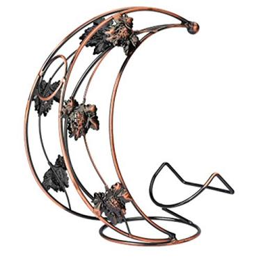 Imagem de GAORUIFENG Cremalheira criativa em forma de lua l suporte de vinho prateleira de exibição suporte de copo de vinho decorações suporte de bar suprimentos