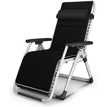 Imagem de Espreguiçadeira de jardim, espreguiçadeira dobrável, com gravidade zero, terraço, dobrável, ajustável, para uso ao ar livre, espreguiçadeira, extra larga, com almofadas (cor, almofada grossa),