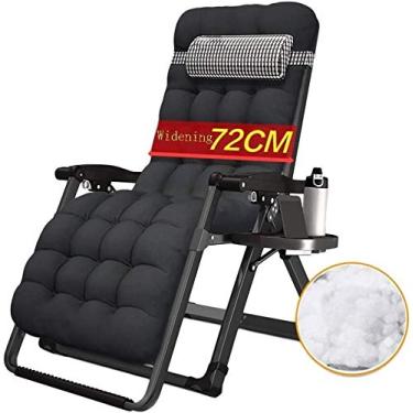 Imagem de Espreguiçadeira de jardim, espreguiçadeira dobrável, espreguiçadeira gravidade zero, jardim reclinável, ao ar livre, extra larga, dobrável, para escritório, praia, reclinável, com almofadas, suporta