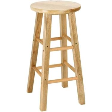 Imagem de Banquetas portáteis 100% madeira maciça multiuso escada prateleira doméstica decoração simples -F19N (tamanho: 60 cm de altura)