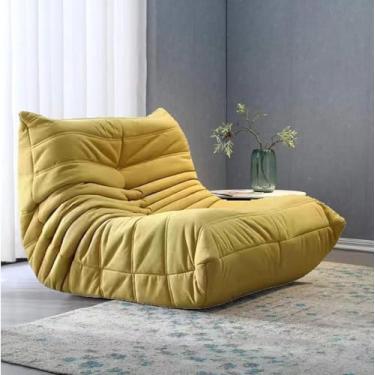Imagem de Sofás de sofá, cadeira, poltrona de tecido tecnológico, cadeira de sofá com enchimento de espuma de alta densidade, grande, bolsa de feijão preguiçosa, sofá sem braços, sofá de destaque amarelo,