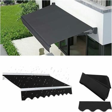 Imagem de Wzglod Tela de substituição de tecido para toldo de pátio, substituição retrátil para toldo de pátio, cobertura de toldo de guarda-sol para uso externo, para varanda de deck (apenas tecido) -