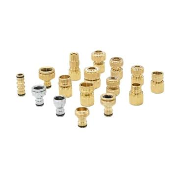 Imagem de Mangueira de jardim de latão de 1/2 3/4 5/20.3 cm Conector rápido sistema de irrigação por gotejamento Conexões de cobre para irrigação ao ar livre Lavagem de carro (Y)