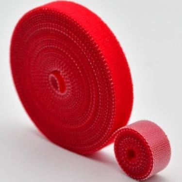 Imagem de Esconde Fio, 5 Metros X 15mm AbraçAdeira Fita Organizador Cabos Fios Dupla Face Enrolar(Rolo 5m Vermelho,3 Rolos)