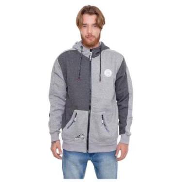 Imagem de Casaco de Moletom Ecko Canguru Aberto Com Capuz Cinza Mescla-Masculino