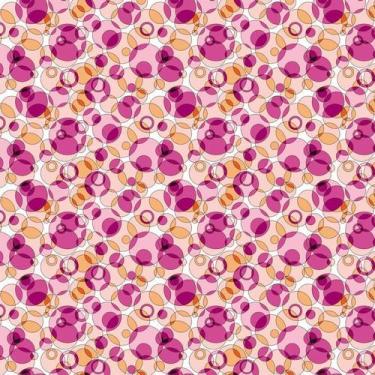 Imagem de Papel De Parede Circulos Rosa E Laranjas Autocolante Sala - LRP
