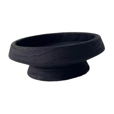 Imagem de oshhni Suporte de madeira pequeno, bandeja decorativa, para exibição, suporte de sabonete multifuncional de madeira para mesa, banheiro e decoração de casa, Preto