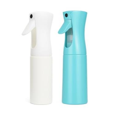 Imagem de Kit 2 Frascos de Borrifador Pulverizador Spray Contínuo Ultra Fino Névoa, 200ml, 20cm, Spray para Penteados,Plantas,Limpeza,Cuidados com a Pele,Salões de Beleza- Cor Branco e Azul