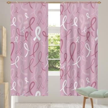 Imagem de 2 conjuntos de painéis cortinas transparentes com estampa rosa, cortinas transparentes arejadas com filtro leve, painéis de cortina de porta e janela para sala de estar, quarto, jantar, 203 cm de