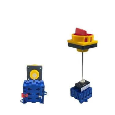 Imagem de Interruptor isolador 3/4P com painel de cadeado 32A 4 poless 2 posições on-off com barra de alumínio seletor de came rotativo YMD11-32B/4P (32A 4P)