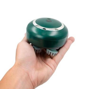 Imagem de Massageador Elétrico de Cabeça USB, 3 Níveis de Velocidade, Recarregável 600mAh, Silicone, Verde, 10 Minutos de Funcionamento, 5W