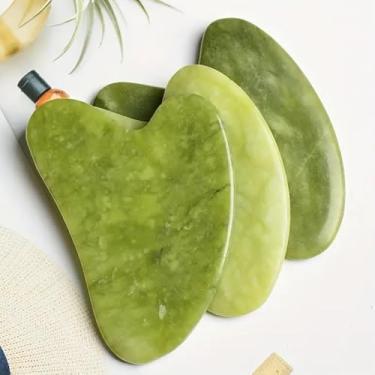 Imagem de Ferramenta de massagem Gua Sha, massageador facial de aperto, jade antienvelhecimento, para cuidados com a pele, massagem facial nas costas, terapia de ponto gatilho