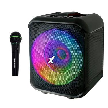 Imagem de Caixa Som Amplificada Portátil Bluetooth 150W Rms Microfone sem Fio Fm Mp3 Usb Led Amvox Aca 150 Pop