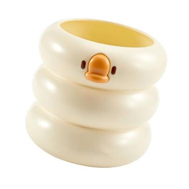 Imagem de SUNGOOYUE Plástico Bonito Dos Desenhos Animados Pato Lápis Copo Pote Organizador de Grande Capacidade para Escritório, Suporte de Caneta de Mesa Multifuncional para Pincéis de Maquiagem