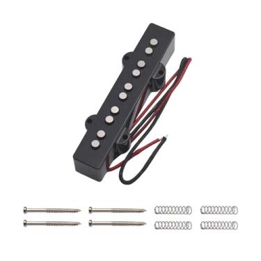 Imagem de Dynwave Captador de baixo com afinador, fácil de instalar, profissional, de substituição, leve, portátil, para 5 cordas, pré-amplificador de, Preto, Ponte