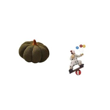 Imagem de Fenteer Conjunto de Almofada de Pelúcia em Formato de Abóbora de Halloween E Estatueta de Palhaço para Decoração de Mesa de Quarto, Sala de Estar E Presente D