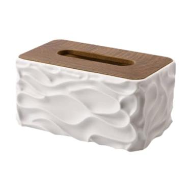 Imagem de Bothyi Porta-lenços de papel com capa, acessório para banheiro, dispensador de papel higiênico para, cômoda, Branco