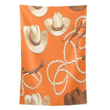 Imagem de STAYTOP Tapeçaria de chapéu de caubói tapeçarias para decoração de casa decoração de dormitório sala de estar quarto tapete de parede (80 × 60 pol)