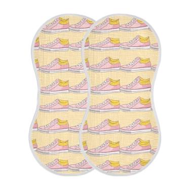 Imagem de STAYTOP 2 peças de sapatos coloridos de desenhos animados panos de arroto para bebês meninos meninas e toalha de recém-nascido, panos grandes absorventes para arrotar