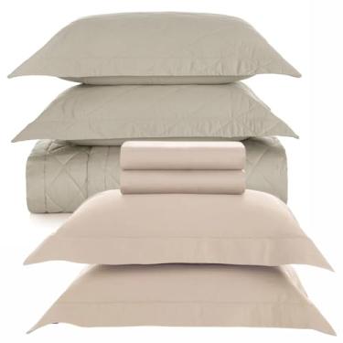 Imagem de Jogo De Colcha E Lençol Queen Karsten Algodão Egípcio, 300 Fios, 7 Pçs (Dallas Rosa, Queen)