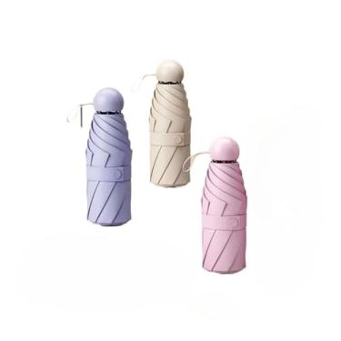 Imagem de Guarda Chuva Automático Sombrinha Grande Proteção Solar UV Reforçado Dobrável colorido(Cor aleratoria（mini）)