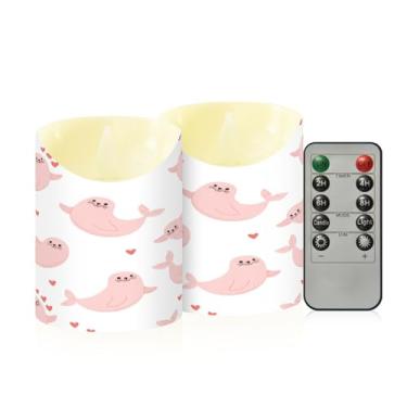 Imagem de Wassud Pacote com 2 velas sem chama com controle remoto, velas realistas cintilantes com temporizador, velas decorativas para Natal, casamento, festa, decoração de casa pequena