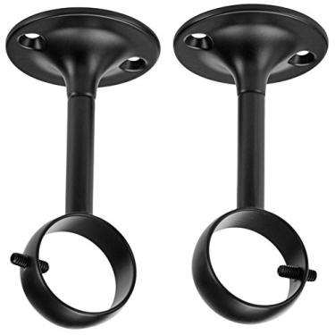 Imagem de Amazon Basics Suporte de teto para varão de cortina, conjunto de 2, preto