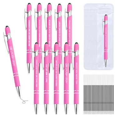 Imagem de 30 canetas sarcásticas engraçadas - conjunto de 10 canetas esferográficas com refis e bolsas, caneta divertida com frases sarcásticas, ponta stylus - caneta desmotivacional para adultos, colegas de