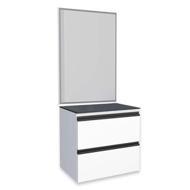 Imagem de Conjunto Para Banheiro Aço Gabinete Gaia 60 Com Espelho Sem Cuba Cozimax Branco